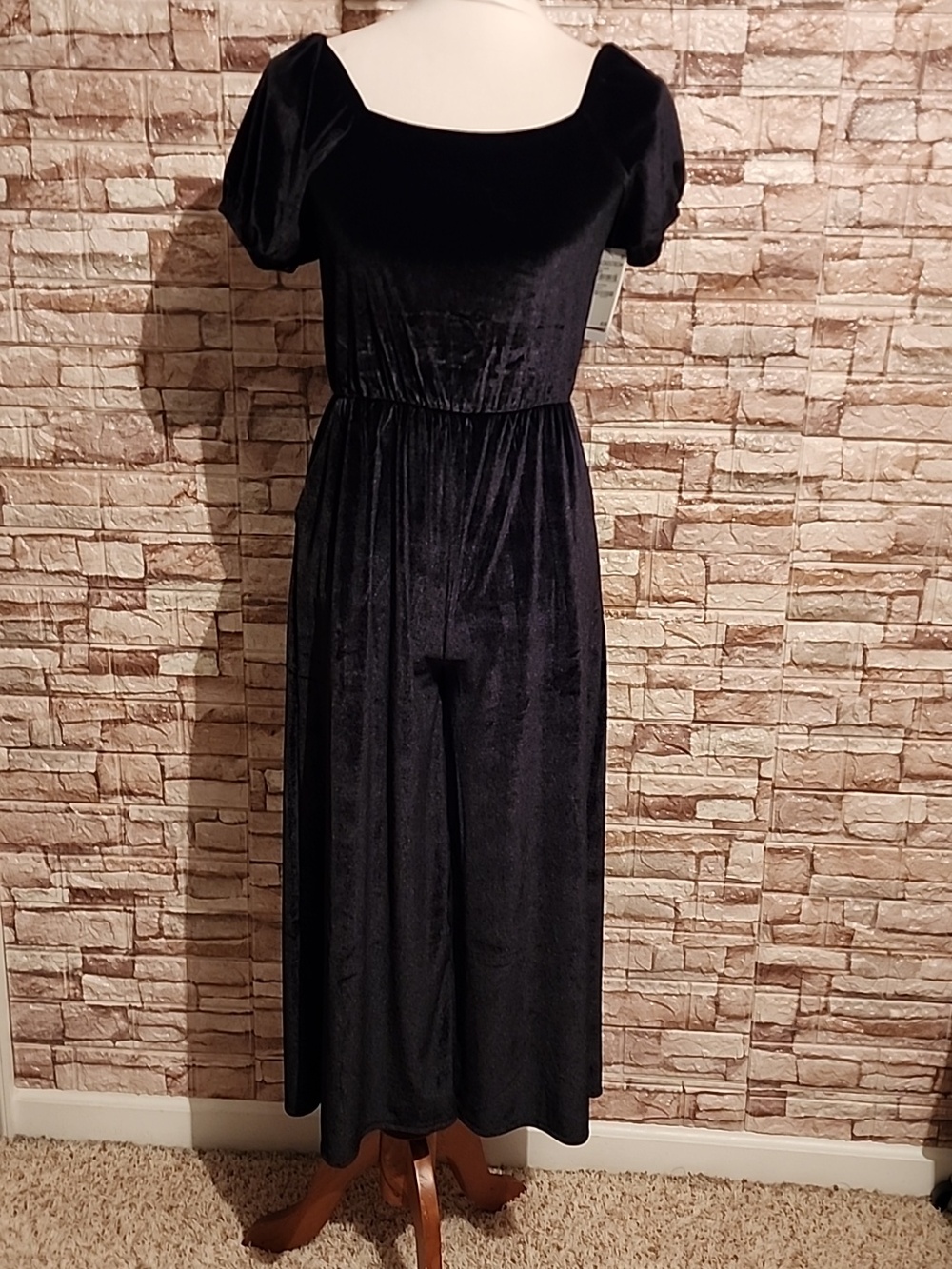 Nordstrom Brand New Elegant Black Velvet Jumpsuit